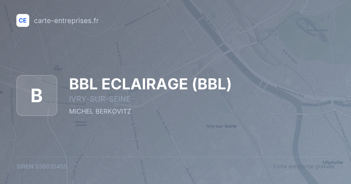 BBL ECLAIRAGE (BBL) — 538835455 — fiche entreprise