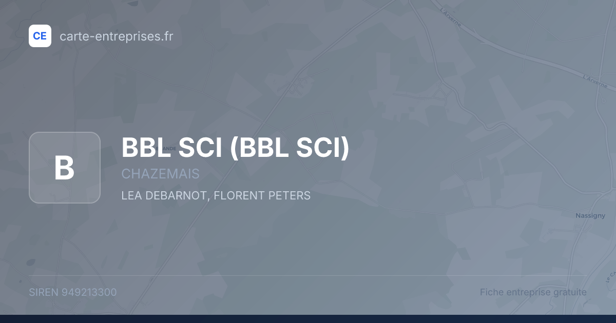 BBL SCI — 949213300 — fiche entreprise