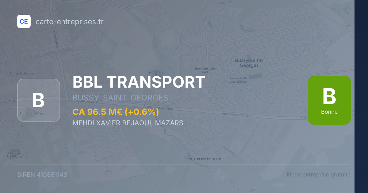 BBL TRANSPORT — 410881148 — fiche entreprise