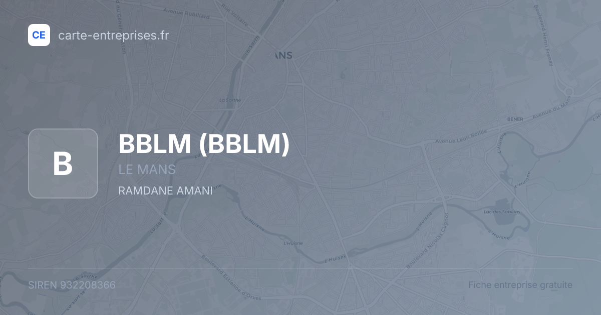 BBLM — 932208366 — fiche entreprise