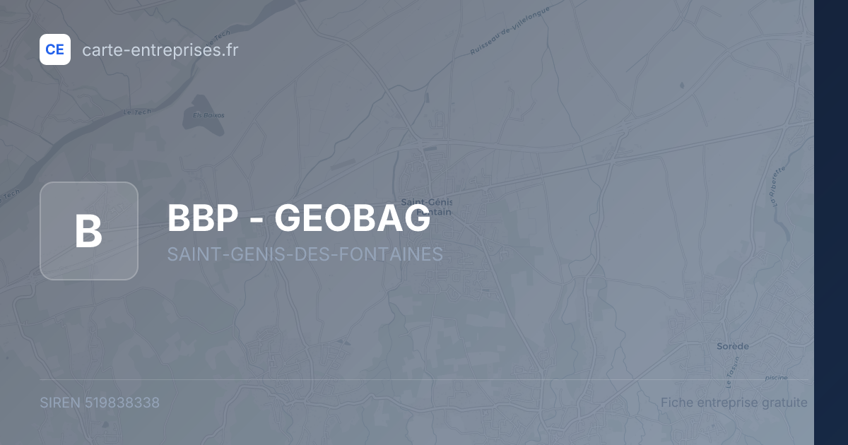 BBP - GEOBAG — 519838338 — fiche entreprise
