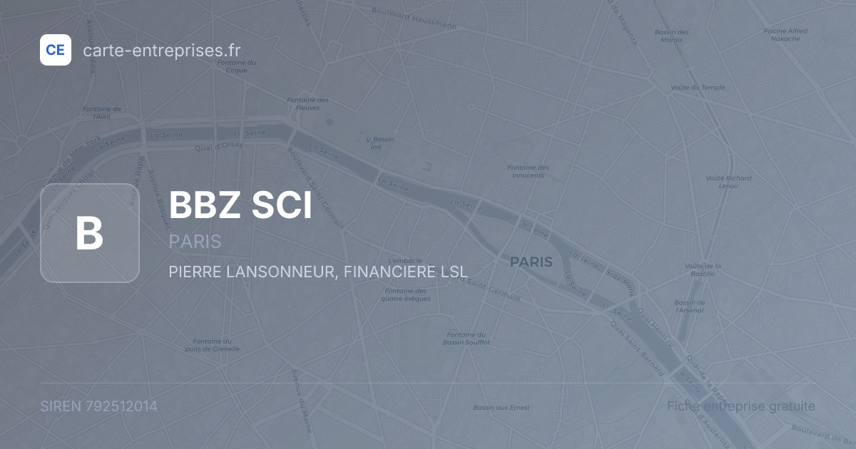 BBZ SCI — 792512014 — fiche entreprise