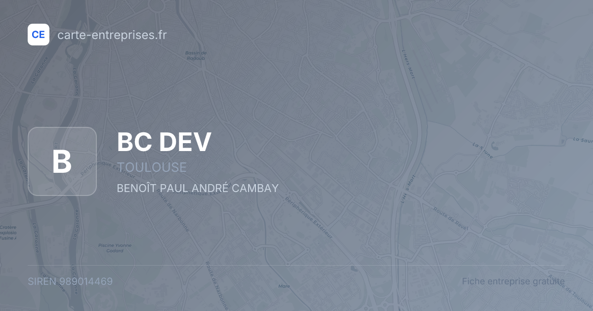 BC DEV — 989014469 — fiche entreprise