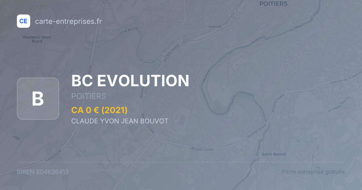 BC EVOLUTION — 804636413 — fiche entreprise