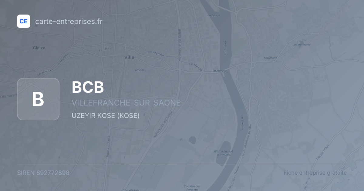 BCB — 892772898 — fiche entreprise