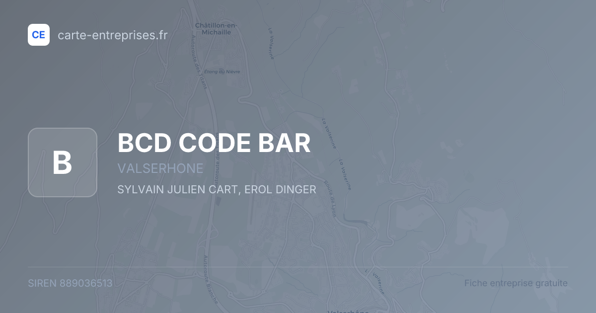 BCD CODE BAR — 889036513 — fiche entreprise