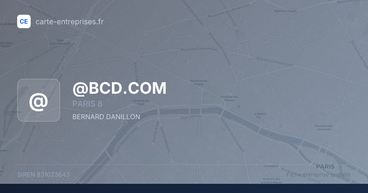 @BCD.COM — 831023643 — fiche entreprise