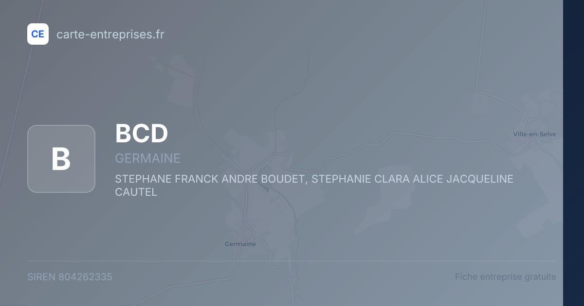 BCD — 804262335 — fiche entreprise