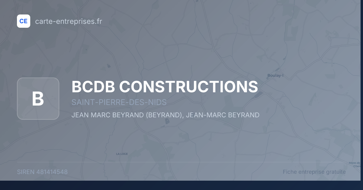 BCDB CONSTRUCTIONS — 481414548 — fiche entreprise