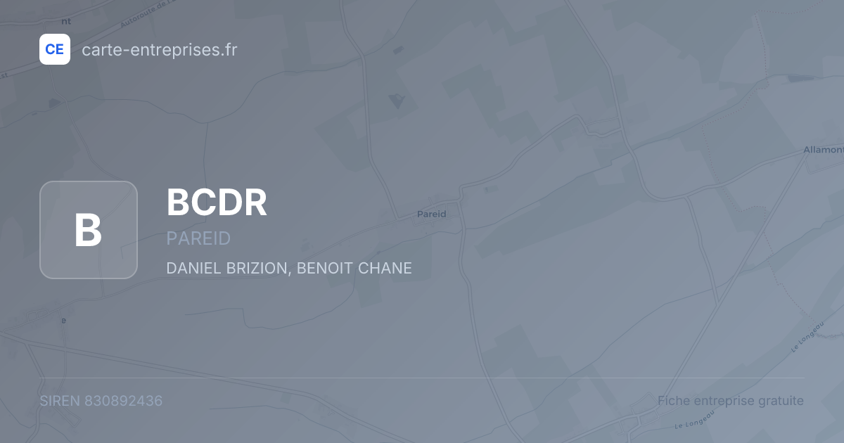 BCDR — 830892436 — fiche entreprise