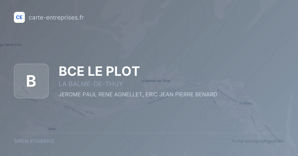 BCE LE PLOT — 811488105 — fiche entreprise