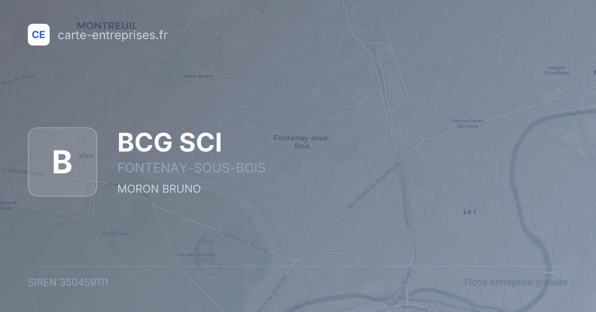 BCG SCI — 350459111 — fiche entreprise