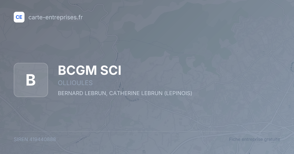 BCGM SCI — 419440888 — fiche entreprise