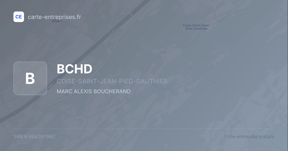 BCHD — 984397992 — fiche entreprise