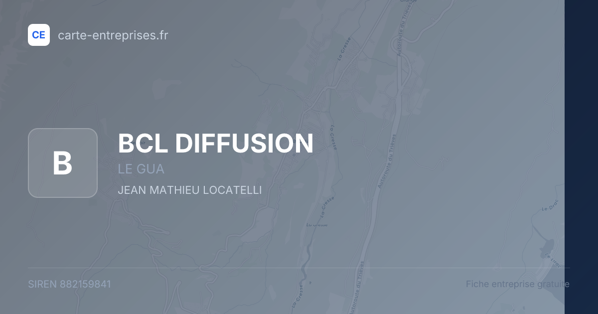 BCL DIFFUSION — 882159841 — fiche entreprise