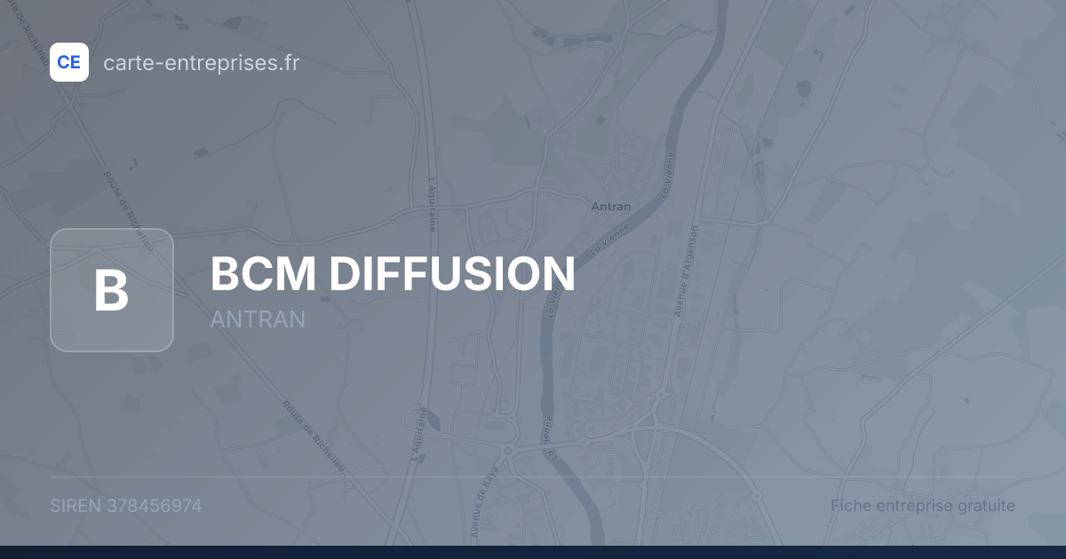 BCM DIFFUSION — 378456974 — fiche entreprise