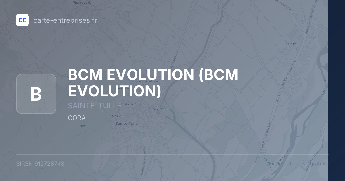 BCM EVOLUTION — 912728748 — fiche entreprise