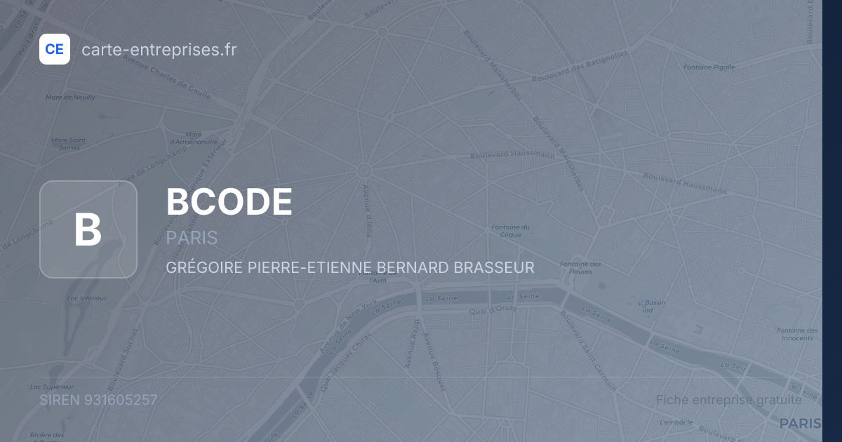 BCODE — 931605257 — fiche entreprise