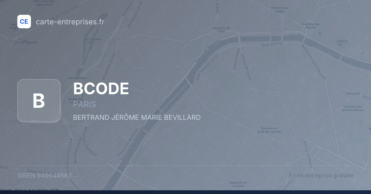 BCODE — 949644587 — fiche entreprise