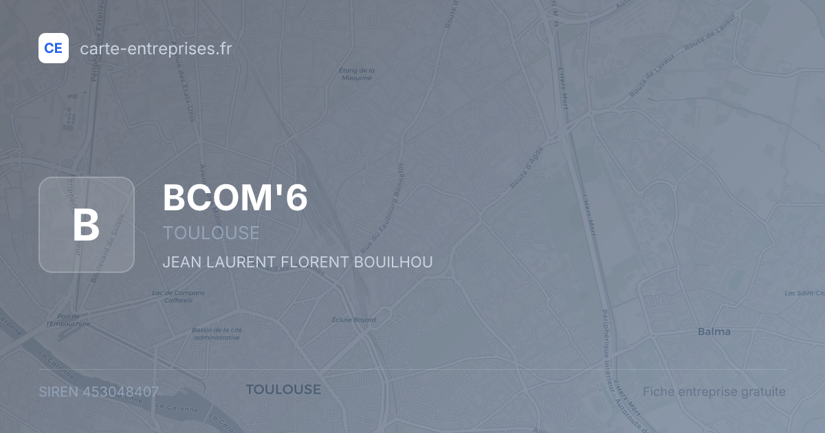 BCOM'6 — 453048407 — fiche entreprise