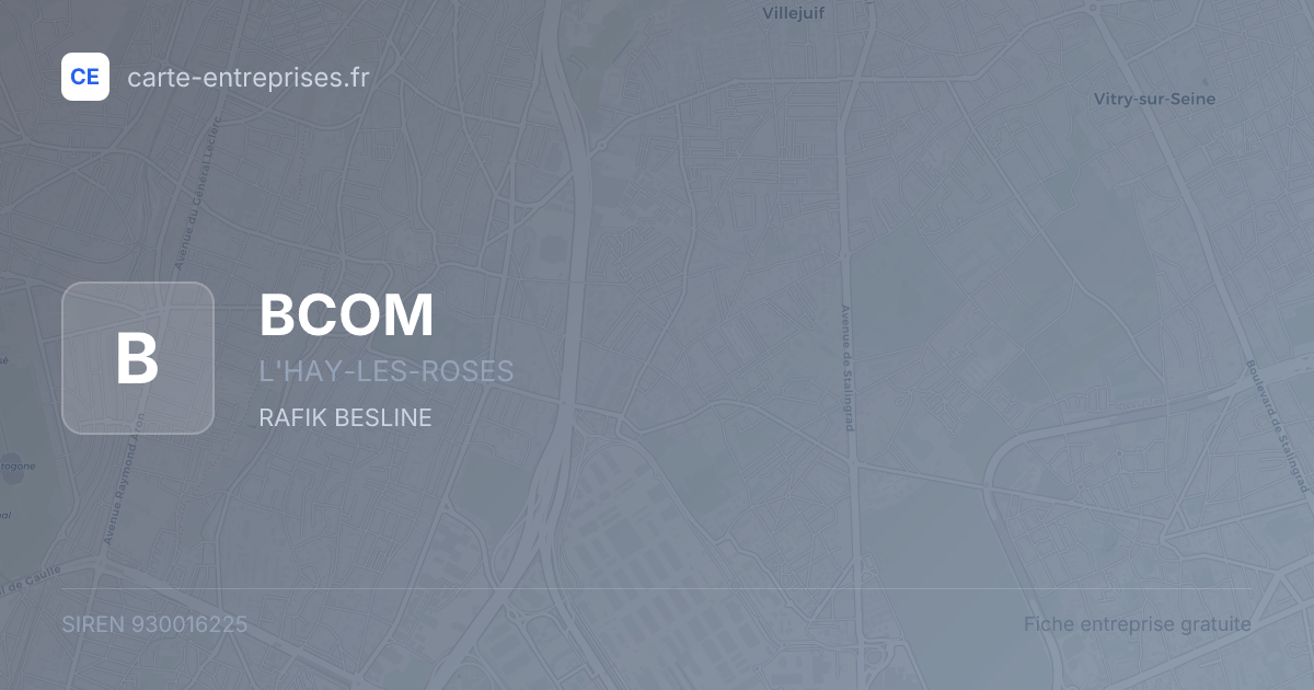 BCOM — 930016225 — fiche entreprise