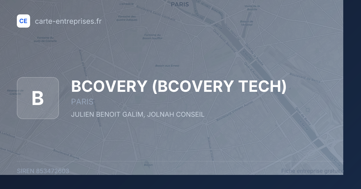 BCOVERY (BCOVERY TECH) — 853472603 — fiche entreprise