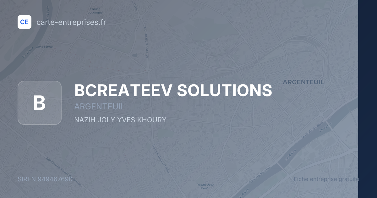 BCREATEEV SOLUTIONS — 949467690 — fiche entreprise