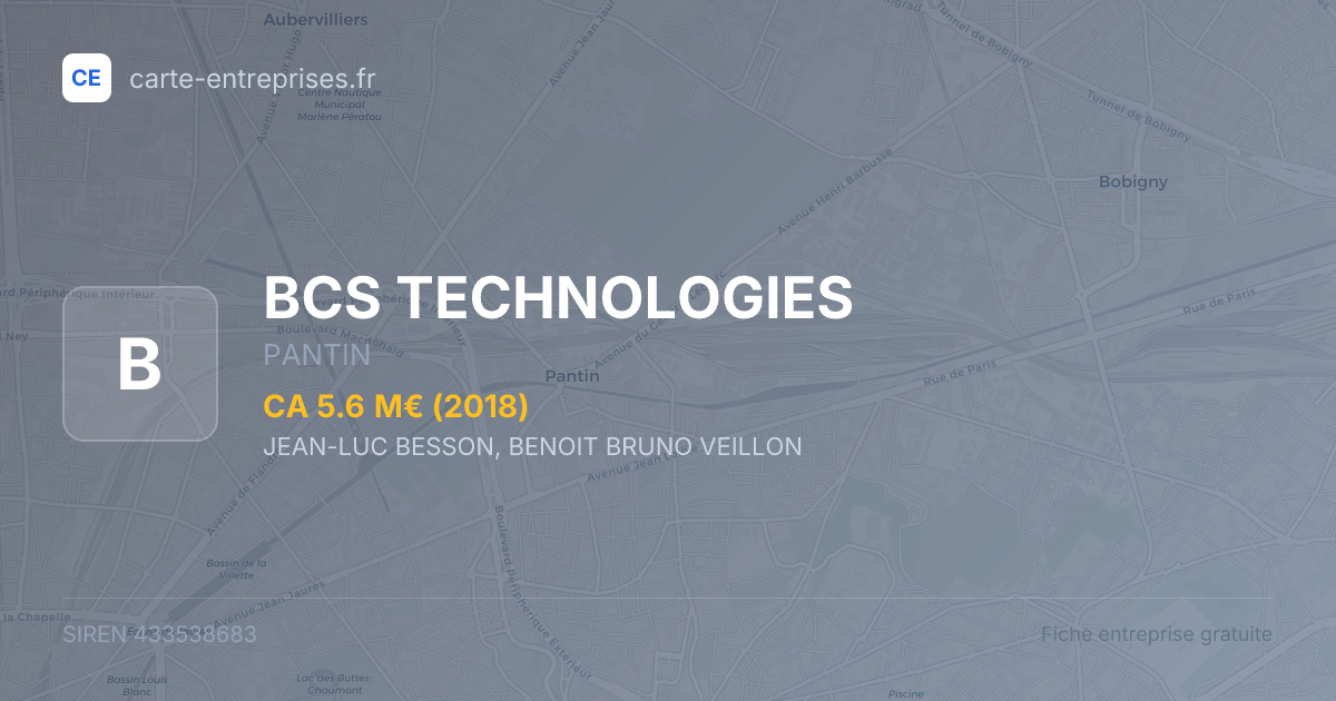 BCS TECHNOLOGIES — 433538683 — fiche entreprise