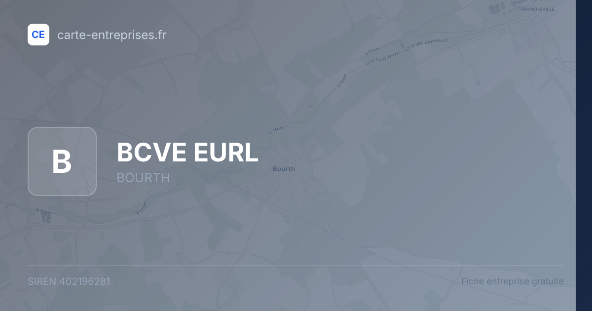 BCVE EURL — 402196281 — fiche entreprise