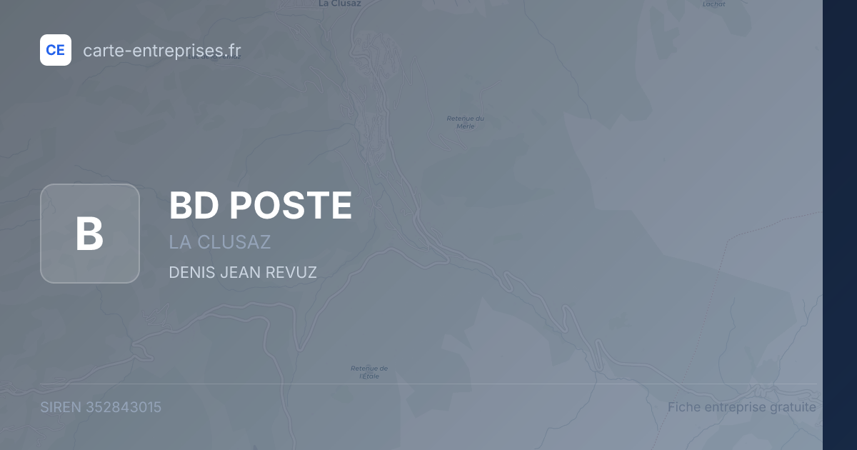 BD POSTE — 352843015 — fiche entreprise
