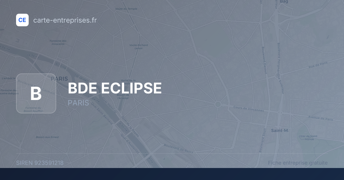 BDE ECLIPSE — 923591218 — fiche entreprise