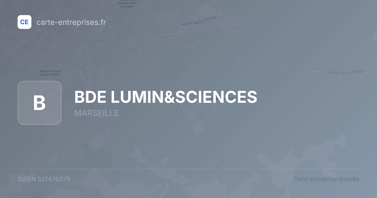 BDE LUMIN&SCIENCES — 521476879 — fiche entreprise