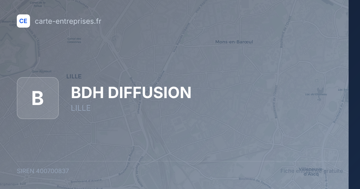 BDH DIFFUSION — 400700837 — fiche entreprise