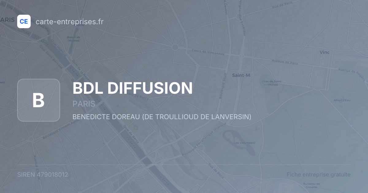 BDL DIFFUSION — 479018012 — fiche entreprise