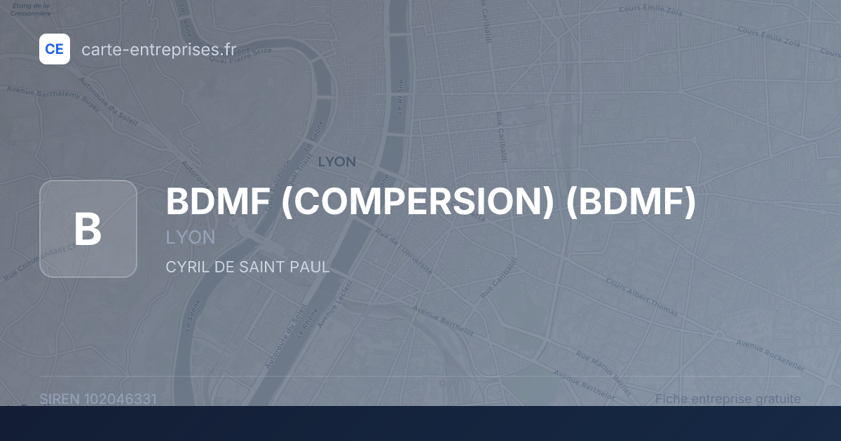BDMF (COMPERSION) (BDMF) — 102046331 — fiche entreprise