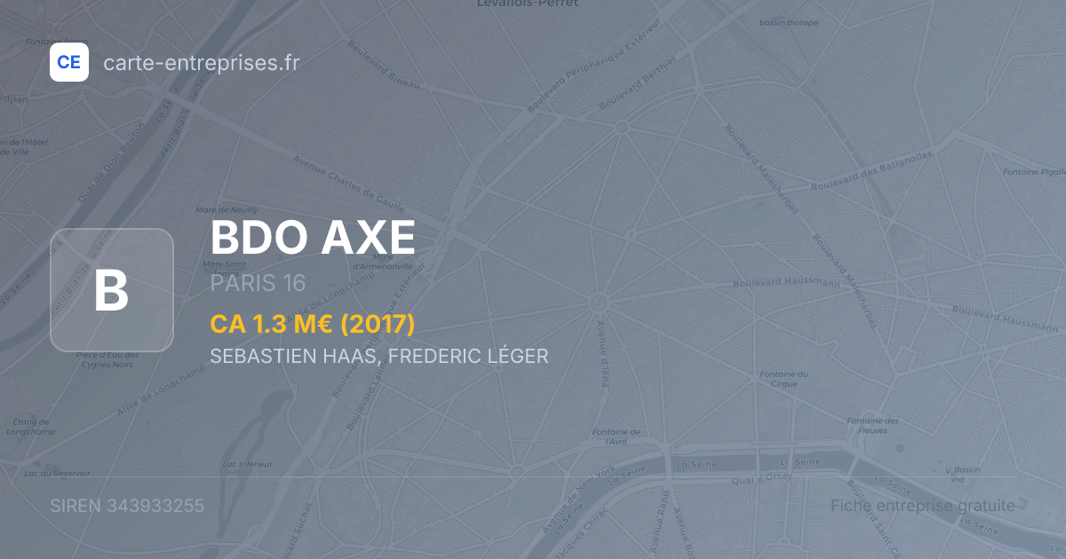 BDO AXE — 343933255 — fiche entreprise