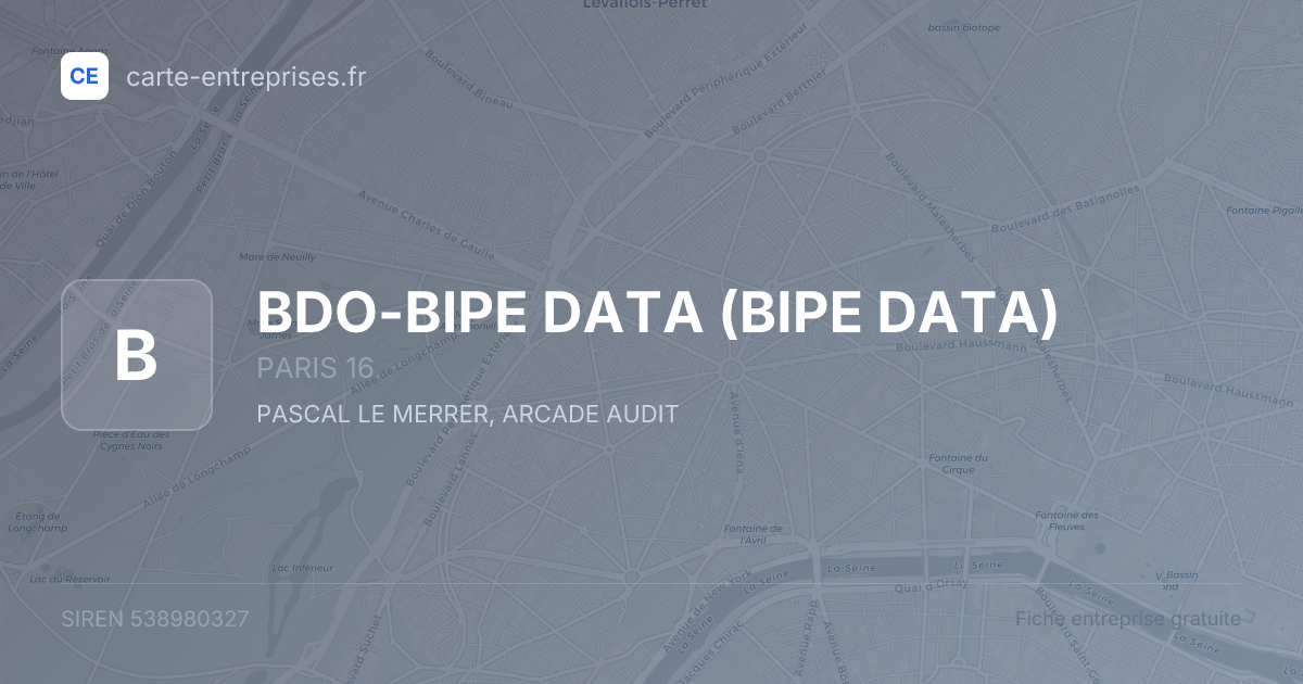 BDO-BIPE DATA (BIPE DATA) — 538980327 — fiche entreprise