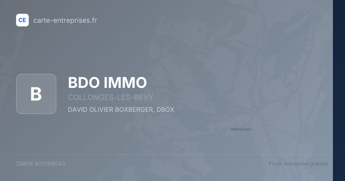 BDO IMMO — 801769043 — fiche entreprise