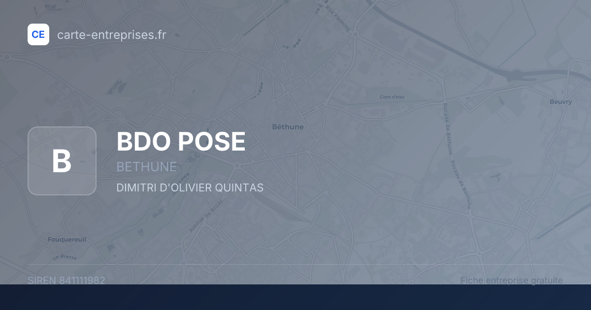 BDO POSE — 841111982 — fiche entreprise