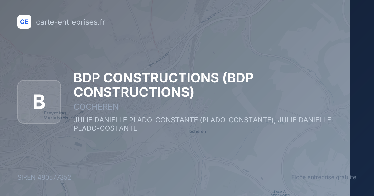 BDP CONSTRUCTIONS — 480577352 — fiche entreprise