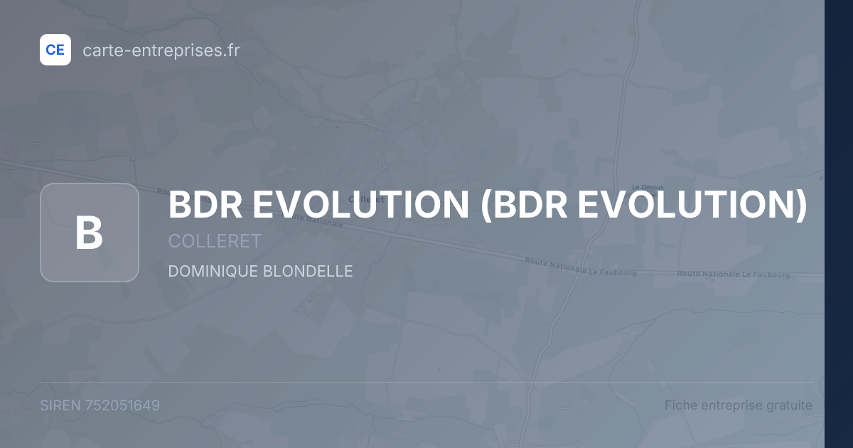 BDR EVOLUTION — 752051649 — fiche entreprise