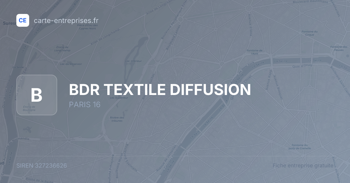 BDR TEXTILE DIFFUSION — 327236626 — fiche entreprise