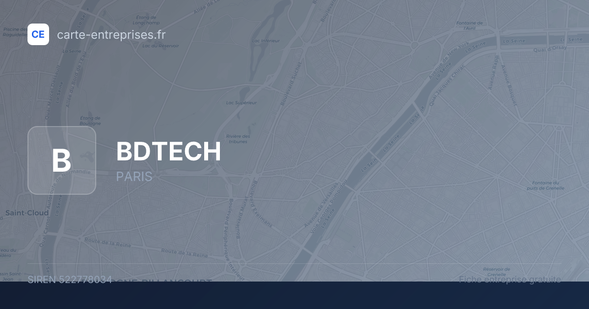 BDTECH — 522778034 — fiche entreprise