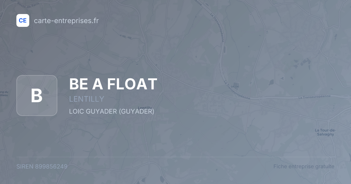 BE A FLOAT — 899856249 — fiche entreprise