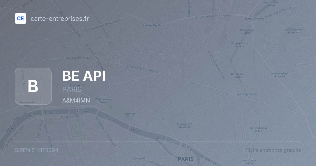BE API — 514178094 — fiche entreprise