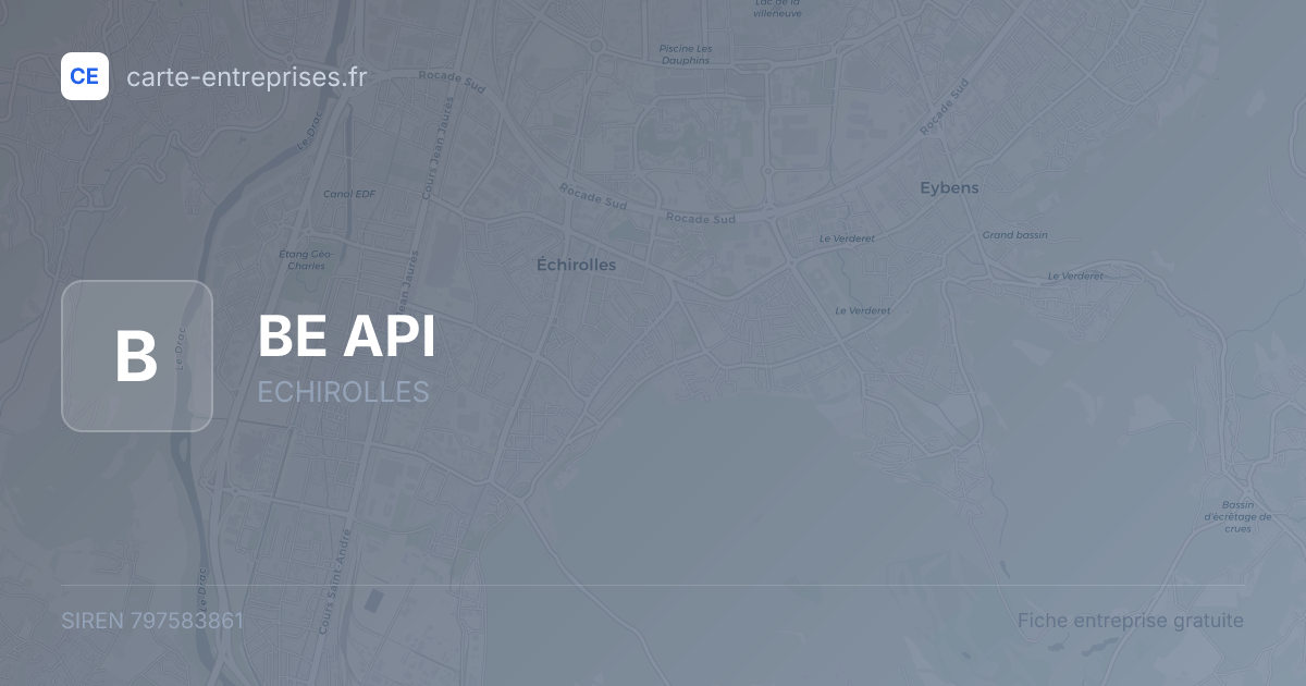 BE API — 797583861 — fiche entreprise