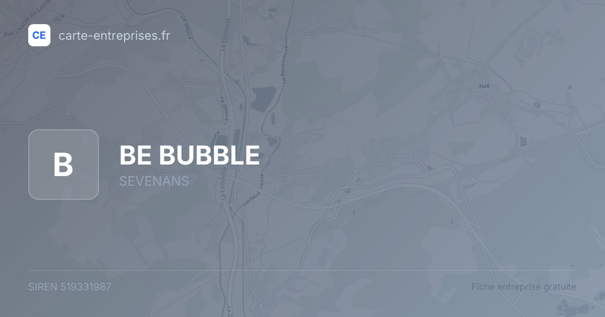 BE BUBBLE — 519331987 — fiche entreprise