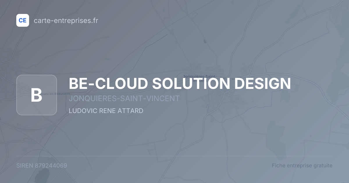 BE-CLOUD SOLUTION DESIGN — 879244069 — fiche entreprise