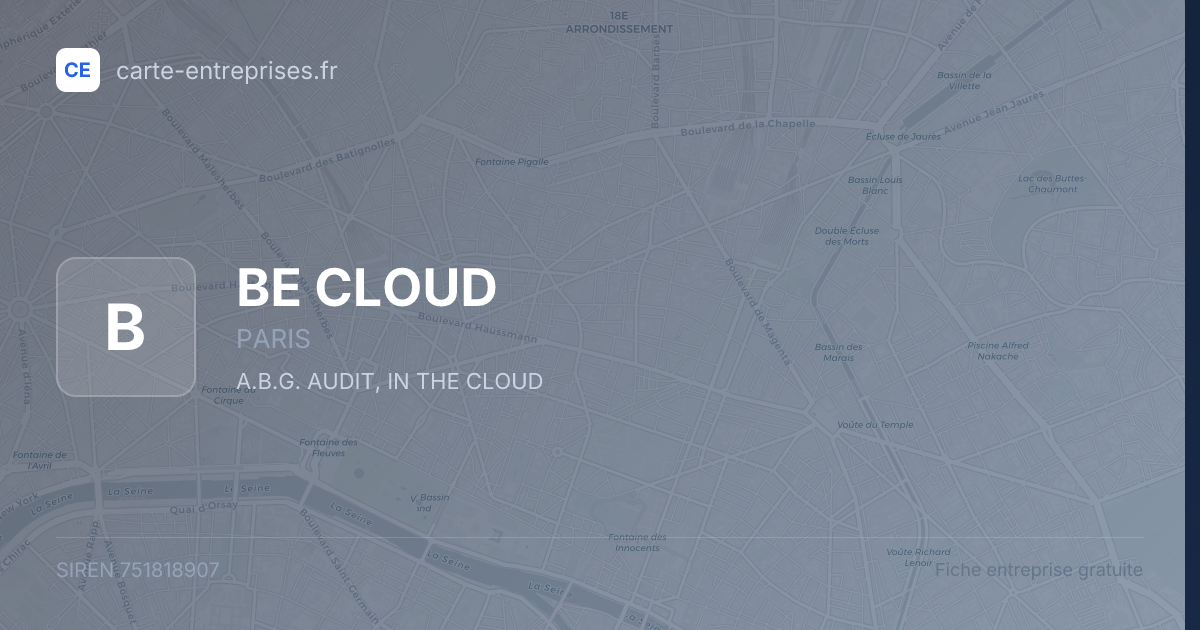 BE CLOUD — 751818907 — fiche entreprise