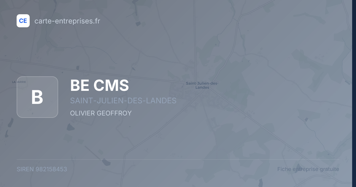 BE CMS — 982158453 — fiche entreprise